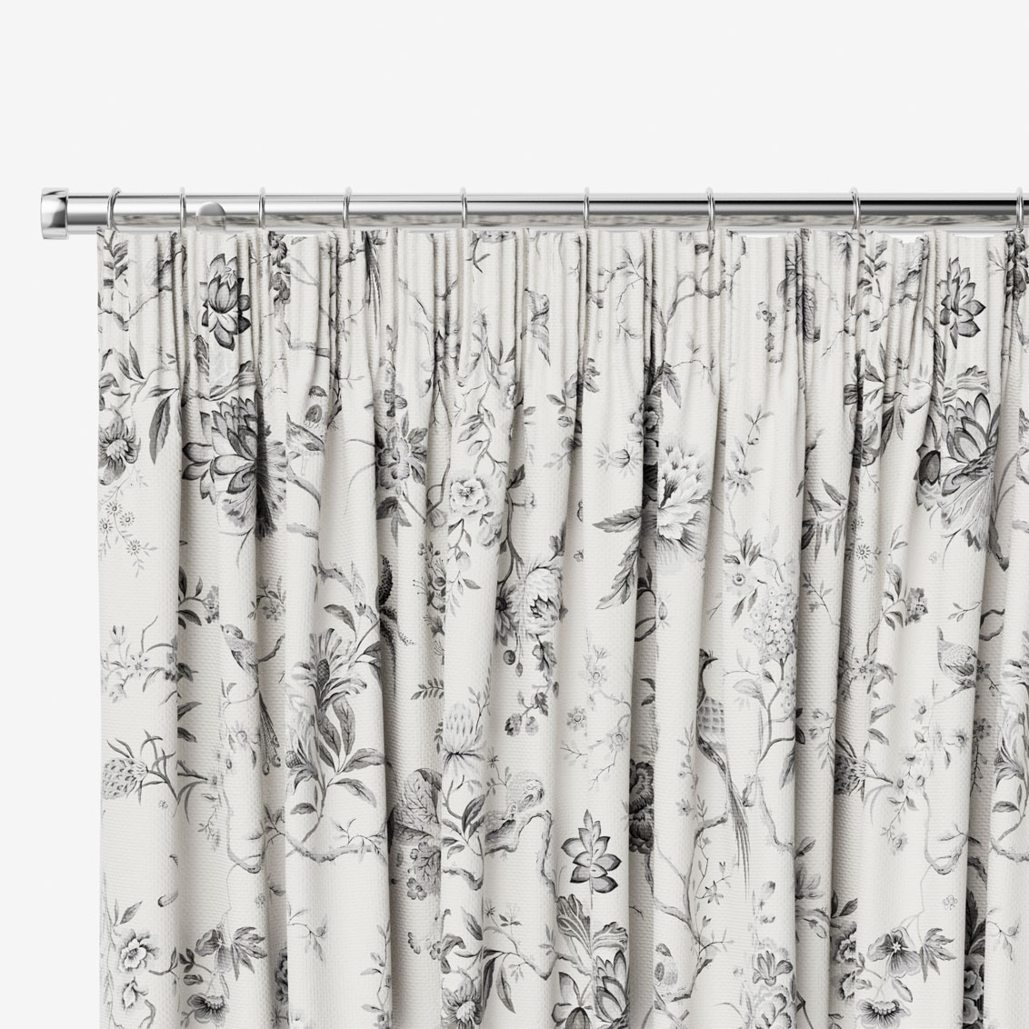 Black toile shower shop curtain