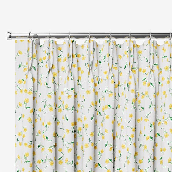 Yellow and white shop curtains