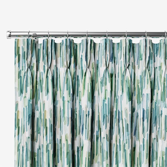 Teal and white curtains discount