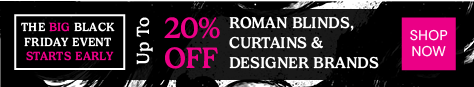 AW OFFER - Black Friday - Up to 20% Off Curtains & Brands