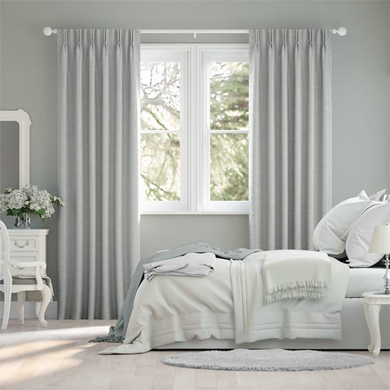 Ahisma Luxe Faux Silk Silver Curtains