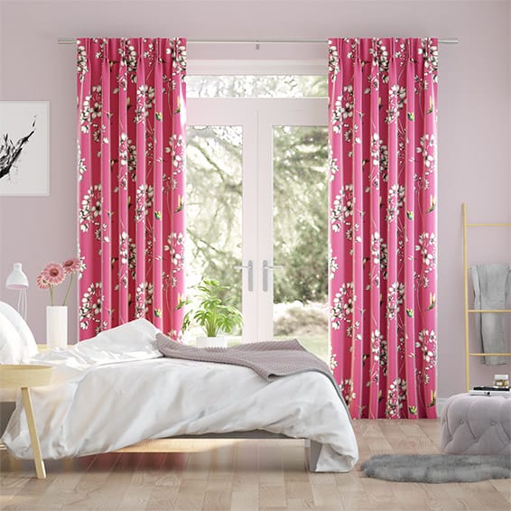 Amazilia Raspberry Curtains Amazilia Raspberry Curtains, Raspberry Striped Curtains