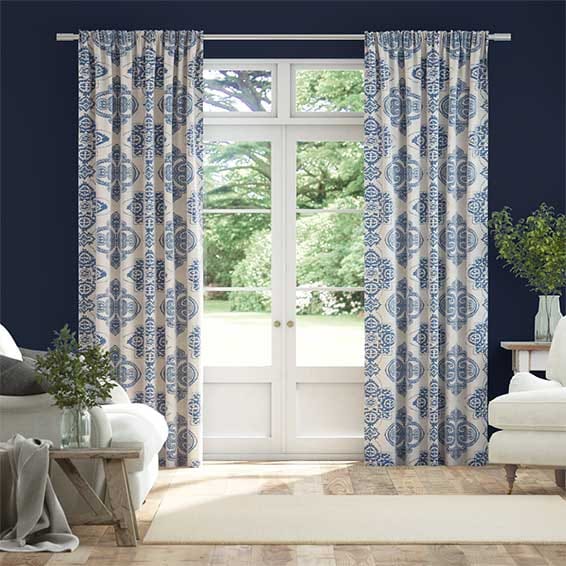 Baroque Cobalt Blue Curtains