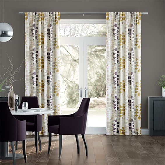 Blooming Meadow Faux Silk Amethyst Curtains