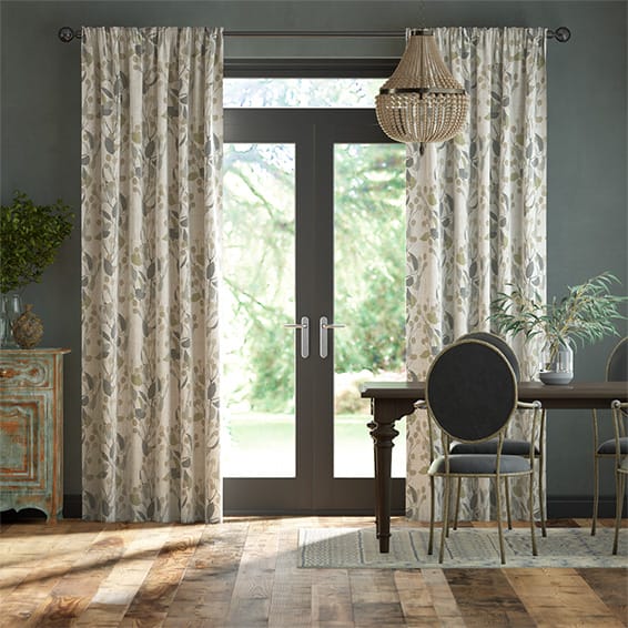 Bursting Berries Vintage Linen Oatmeal Curtains