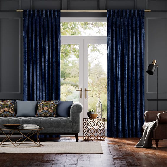 Navy Crushed Velvet Curtains, Stunning Blue Velvet Curtains 2go™