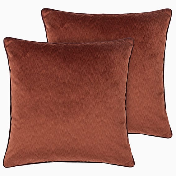 Dalston Textured Velvet Russet & Marsala Red