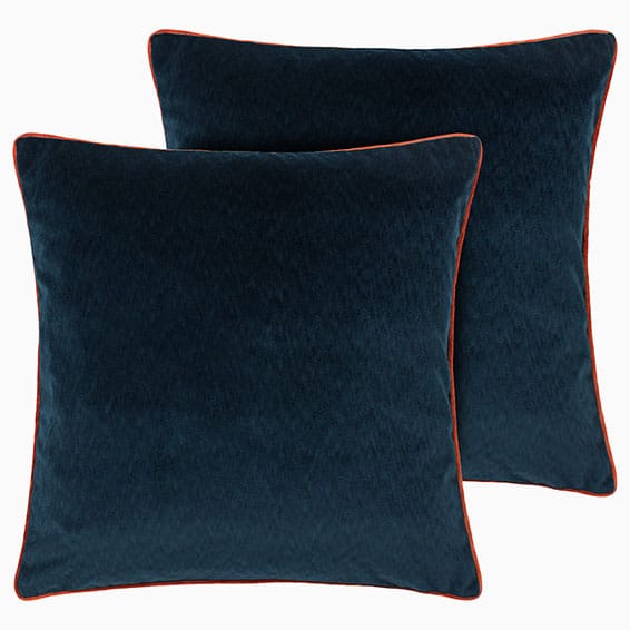 Dalston Textured Velvet Teal & Brick