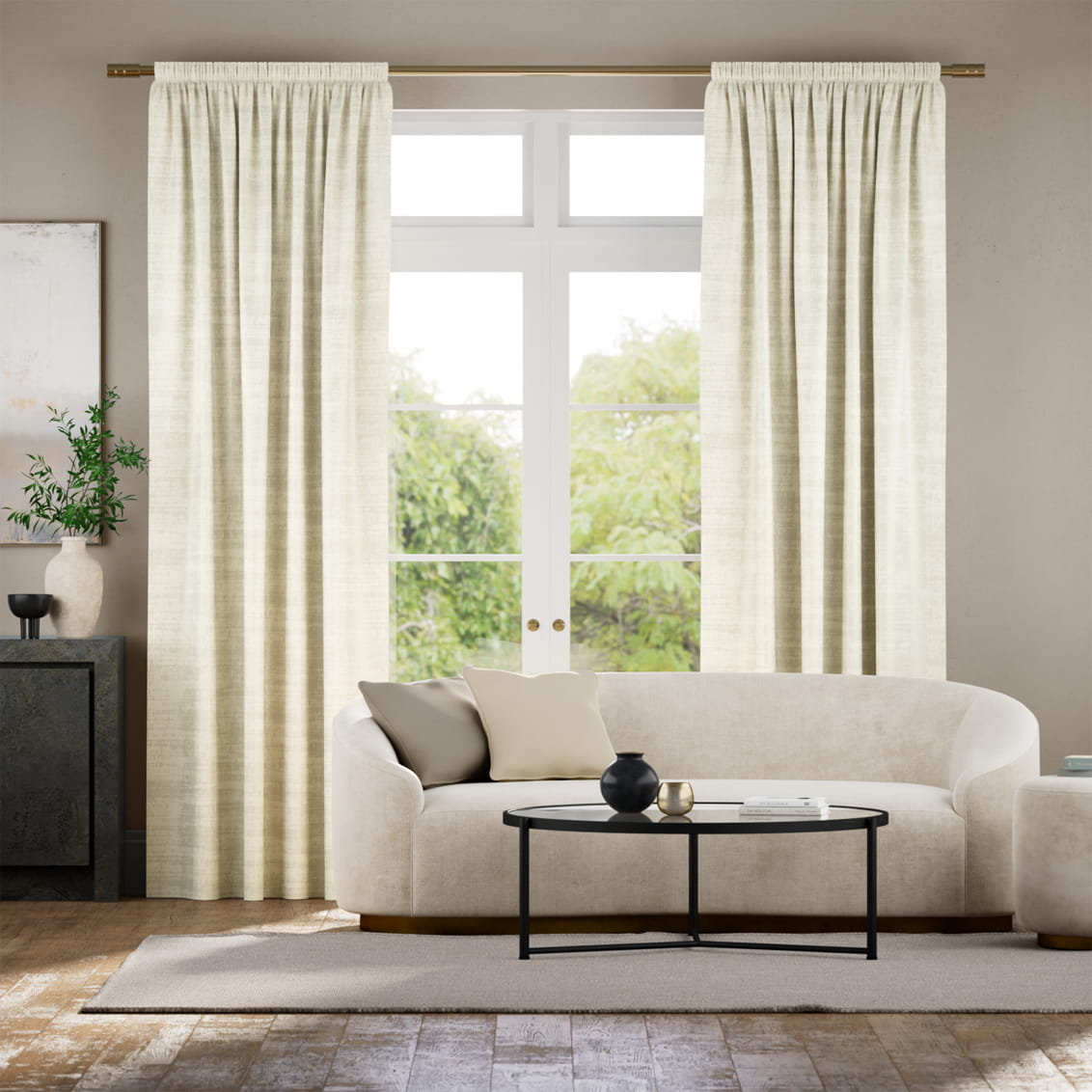 Cream cheap velvet curtains