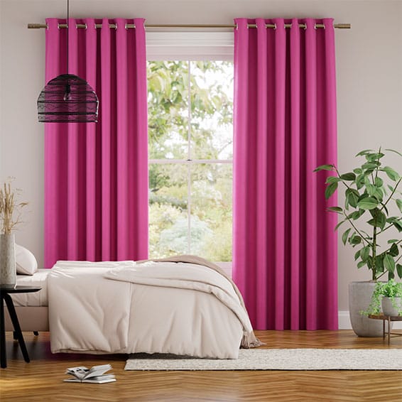 Curtains Velvet Fabric, Fuchsia Floral Velvet