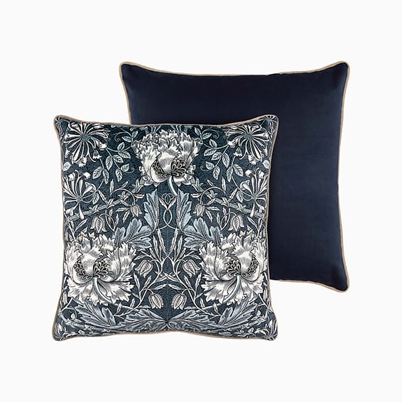 William Morris Honeysuckle and Tulip Velvet Grey Blue