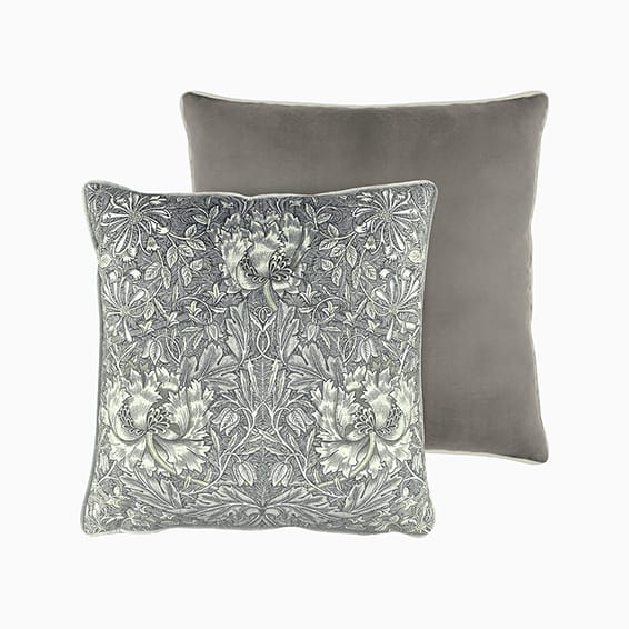 William Morris Honeysuckle and Tulip Velvet Pewter