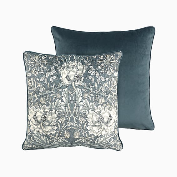 William Morris Honeysuckle and Tulip Velvet Slate