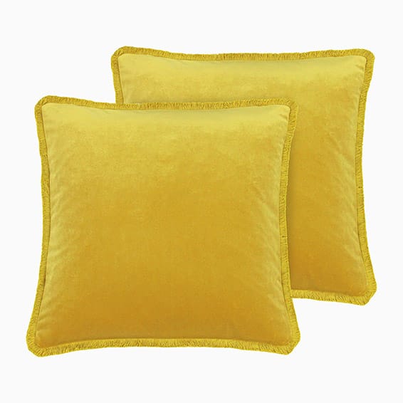 Hoxton Fringe Velvet Ochre