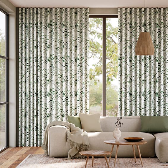 Leaf patterned store curtains