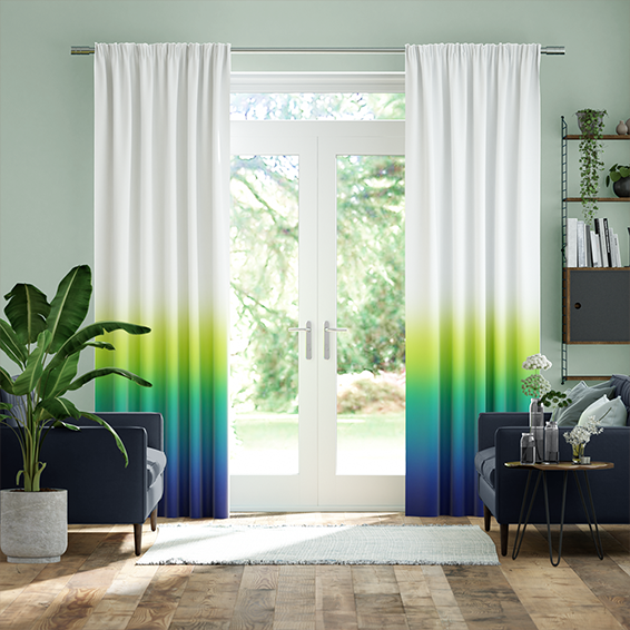 Ombre Navy Emerald Curtains, Navy And Green Curtains