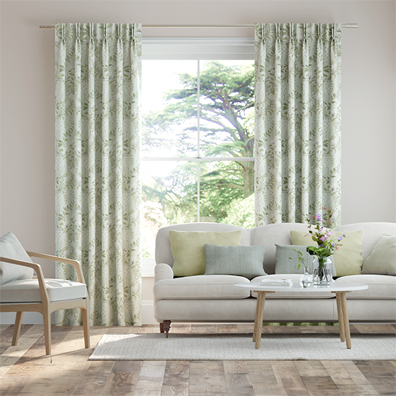 Laura Ashley Parterre Sage Curtains 2go Light Green Patterned Laura Ashley Parterre Sage Curtains 2go, Sage Green Curtains Living Room