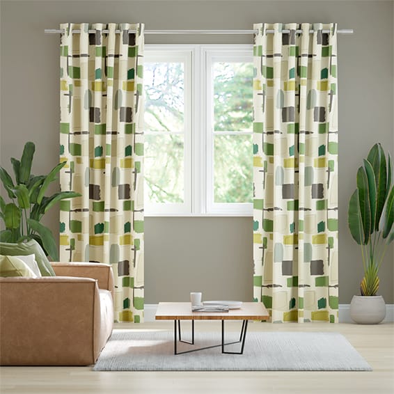 Reishi Grasper Curtains, Green And Brown Curtains