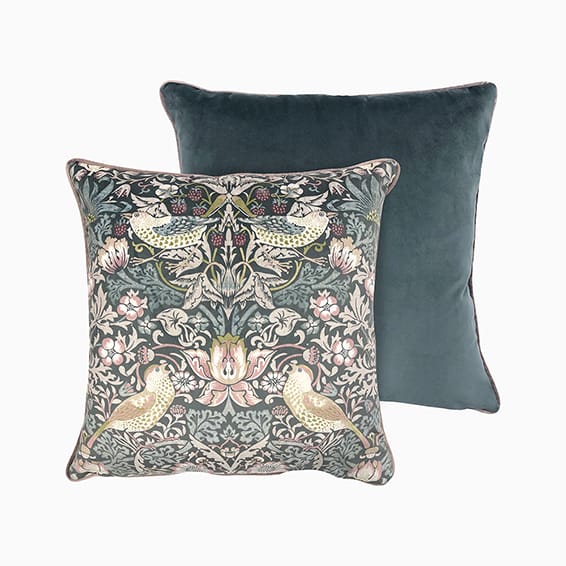 William Morris Strawberry Thief Velvet Vintage Blush