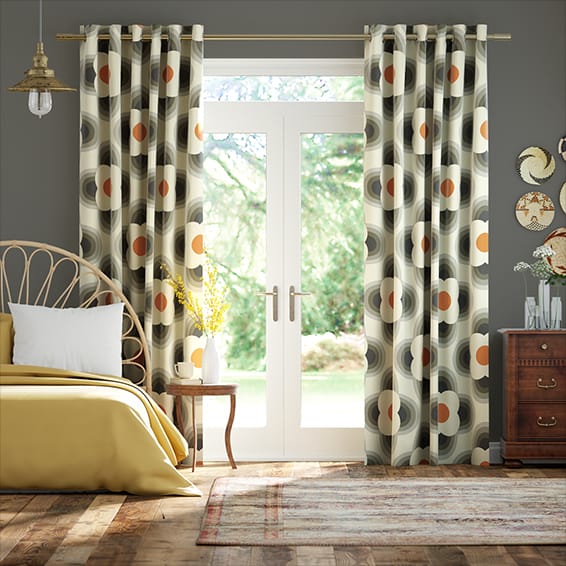 Striped Petal Orange Curtains Striped Petal Orange Curtains, Orange Striped Curtains