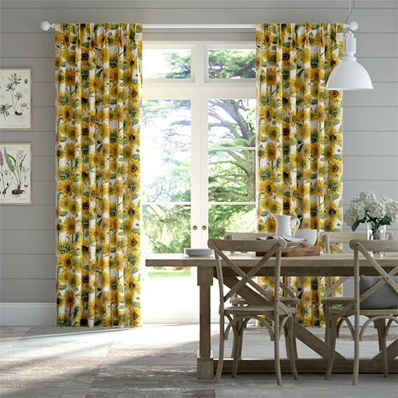 Sunflowers Yellow Curtains, Yellow Dining Room Curtains