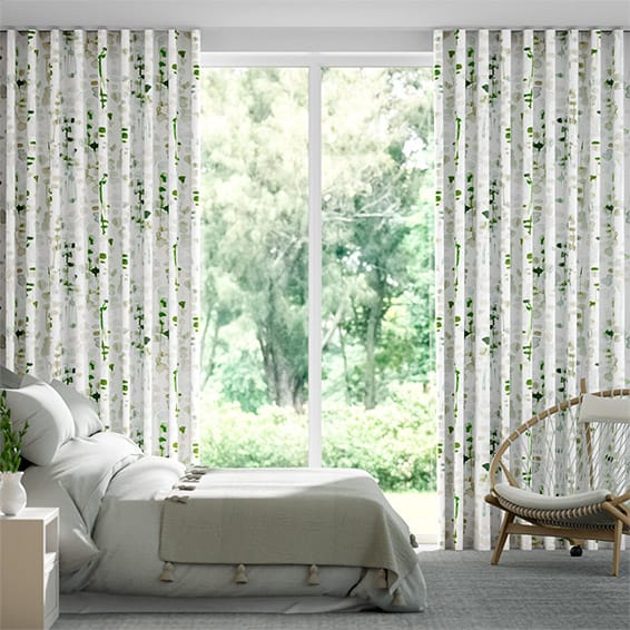 Wave Alyssa Linen Leaf Green Curtains Wave Alyssa Linen Leaf Green Curtains, Bright Green Curtains