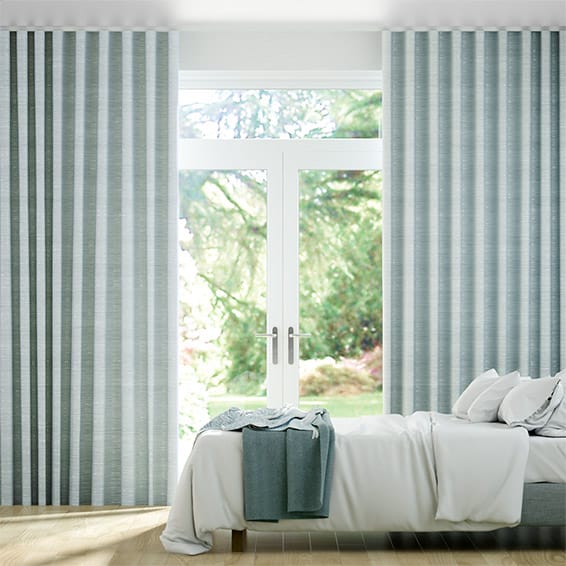 Wave Dupioni Faux Silk Duck Egg Curtains, Duck Egg Blue Bedroom Curtains