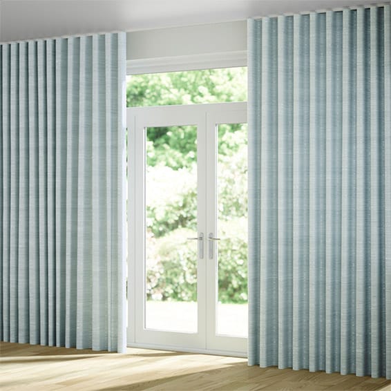 Wave Dupioni Faux Silk Duck Egg Curtains