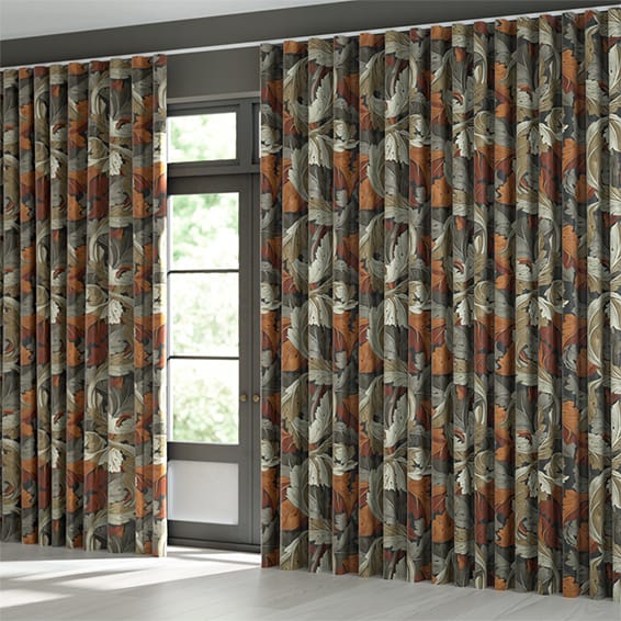 Wave William Morris Acanthus Velvet Chestnut Curtains Wave William Morris Acanthus Velvet, Mossy Oak Curtains
