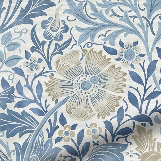 Wave William Morris Compton China Blue Curtains Wave William Morris Compton China Blue Curtains