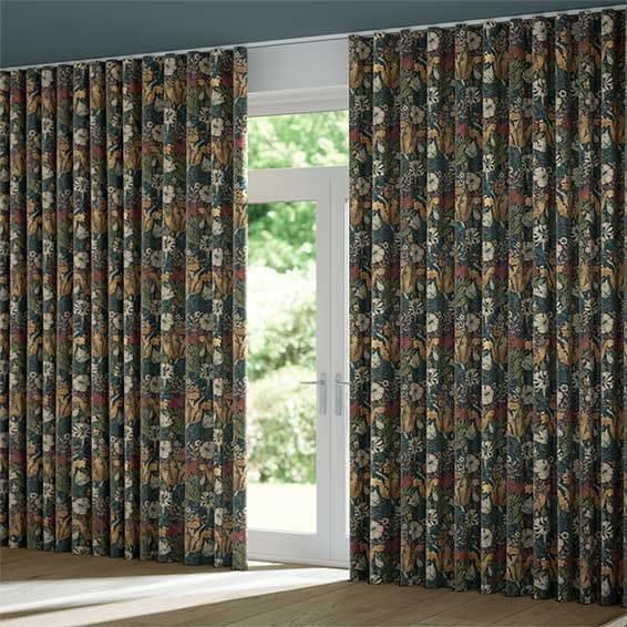 Wave William Morris Compton Velvet Dusky Teal Curtains Wave William Morris Compton Velvet, Teal And Cream Curtains